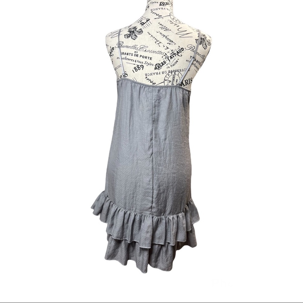 Grey Slip Ruffle Dress - Picture 4 of 6